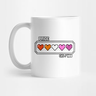 Lesbian Pride Videogame Life Bar Hearts Mug